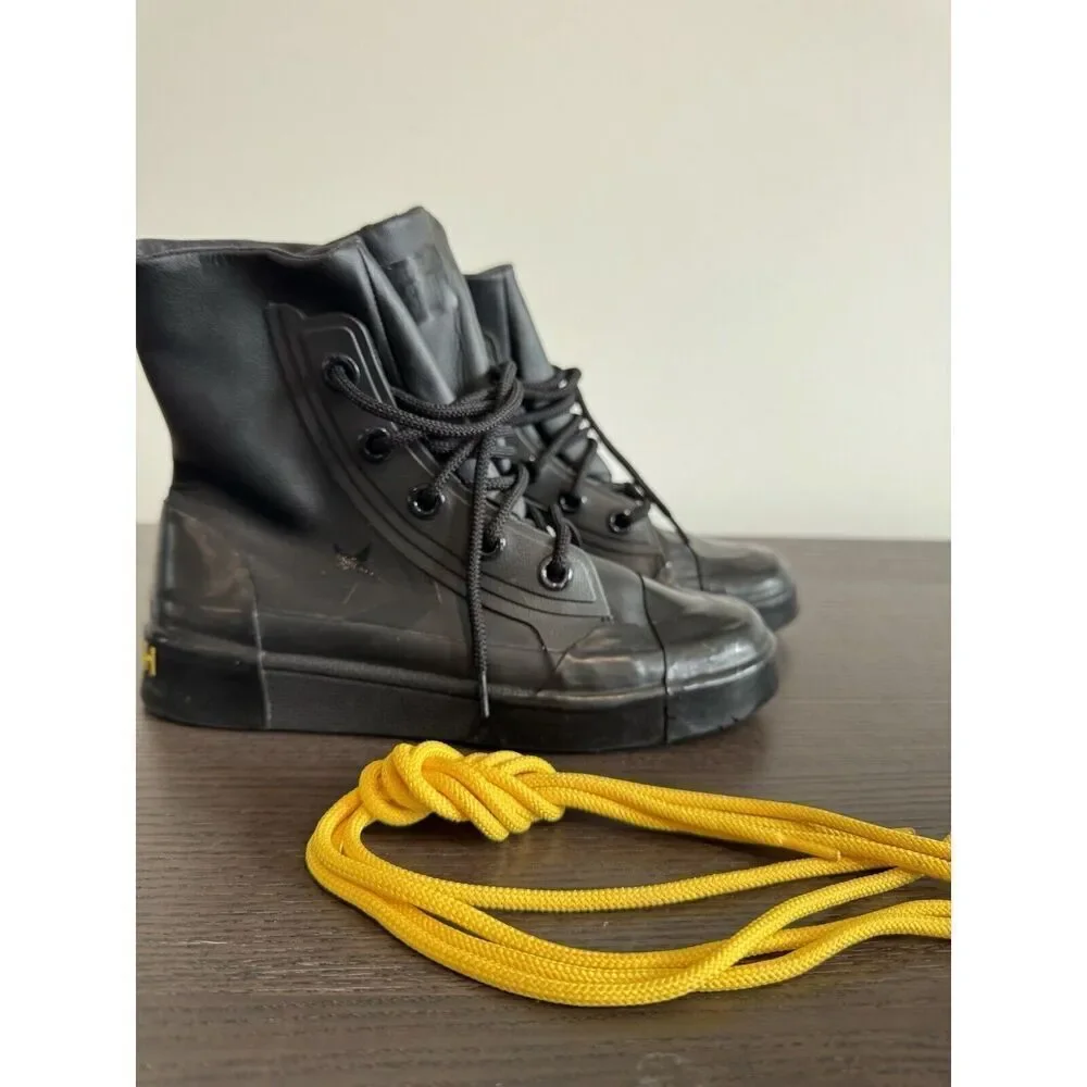 Converse Ambush Pro Leather High Top Women's 5.5 Triple Black Rubberized Sneaker - Picture 4 of 8